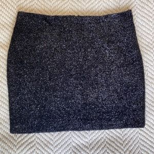 Black Metallic Sparkly Topshop Mini Skirt